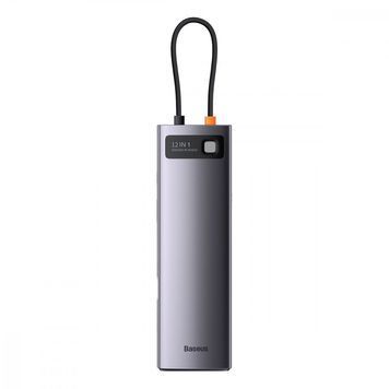USB-Хаб Baseus Metal Gleam Series 12-in-1 (Type-C to HDMI+USB3.1*2+USB3.0*2+Type-C 3.1+PD+RJ45+SD/TF+DP+3.5mm) gray 459720010 фото