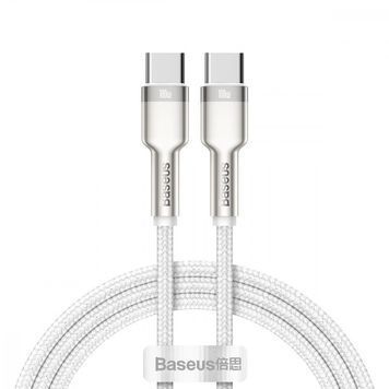 Кабель Baseus Cafule Metal Type-C to Type-C 100W (1m) white 311070003 фото