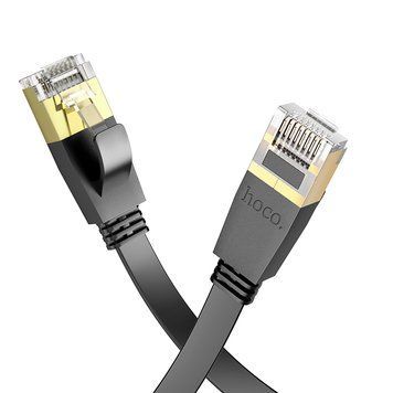 Кабель Hoco US07 General pure copper flat network cable(L=10M) Black 8848-9503 фото
