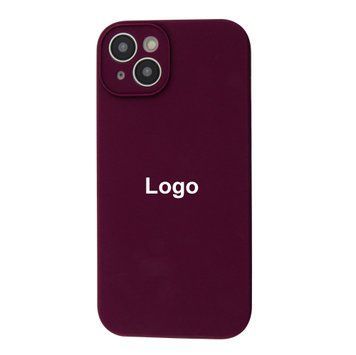 Square Full Silicone Case Close Camera iPhone 14 Plus 23 - Marsala 3693-6025 фото