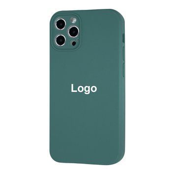 Square Full Silicone Case Close Camera iPhone 12 Pro Max 13 - Pine Green 3695-14375 фото