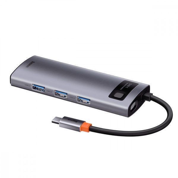USB-Хаб Baseus Metal Gleam Series 5-in-1 Type-C gray 320120010 фото