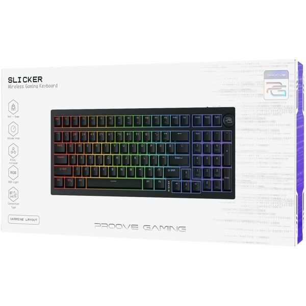 Беспроводная клавиатура Proove Gaming Slicker (Ukraine Layout) black 591050001 фото Беспроводная клавиатура Proove Gaming Slicker (Ukraine Layout) black 591050001 фото