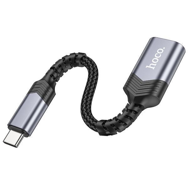 Адаптер Hoco UA24 Type-C male to USB female 3.0 converter Metal Grey 9824-11654 фото