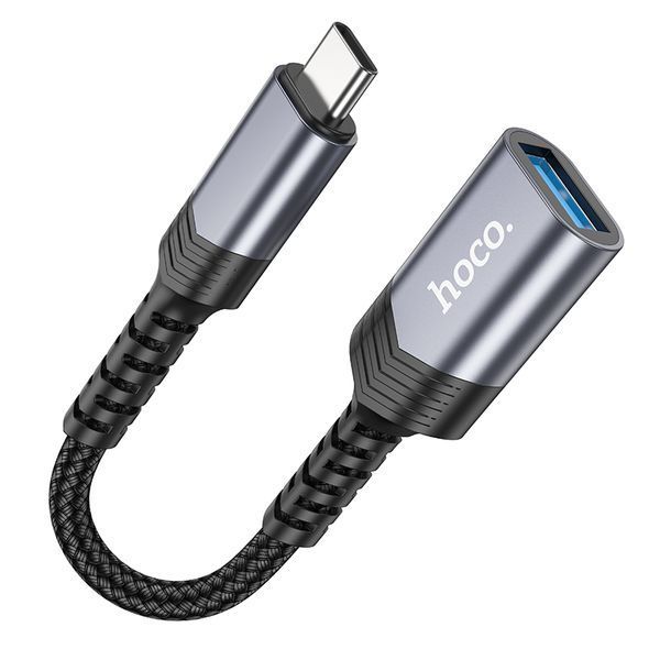 Адаптер Hoco UA24 Type-C male to USB female 3.0 converter Metal Grey 9824-11654 фото