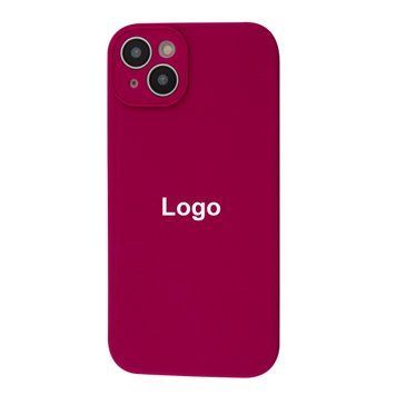 Square Full Silicone Case Close Camera iPhone 14 Plus 5 - Rose Red 3693-6182 фото