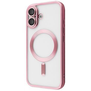 Чехол Metal Matte Case with Magnetic Ring iPhone 16 pink 601290005 фото