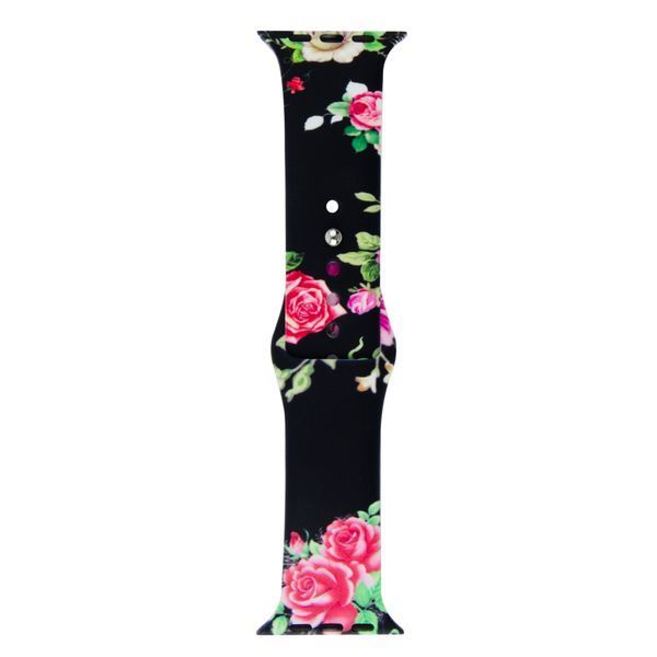 Ремінець Apple Watch Silicone Print 42/44 Black Rose 442-13679 фото Ремінець Apple Watch Silicone Print 42/44 Black Rose 442-13679 фото