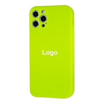Square Full Silicone Case Close Camera iPhone 12 Pro Max 21 - Light Green 3695-6047 фото