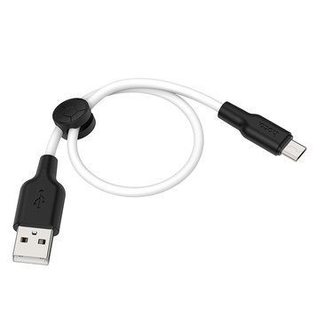 Кабель Hoco X21 Plus Silicone charging cable for Micro(L=0.25M) Black-White 8017-7786 фото