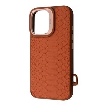 Чохол Kajsa Snake Pattern with Magnetic Ring iPhone 16 brown 596670021 фото