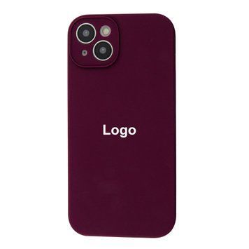 Square Full Silicone Case Close Camera iPhone 14 23 - Marsala 3684-10143 фото