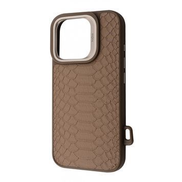 Чохол Kajsa Snake Pattern with Magnetic Ring iPhone 16 Pro desert titanium 596680807 фото