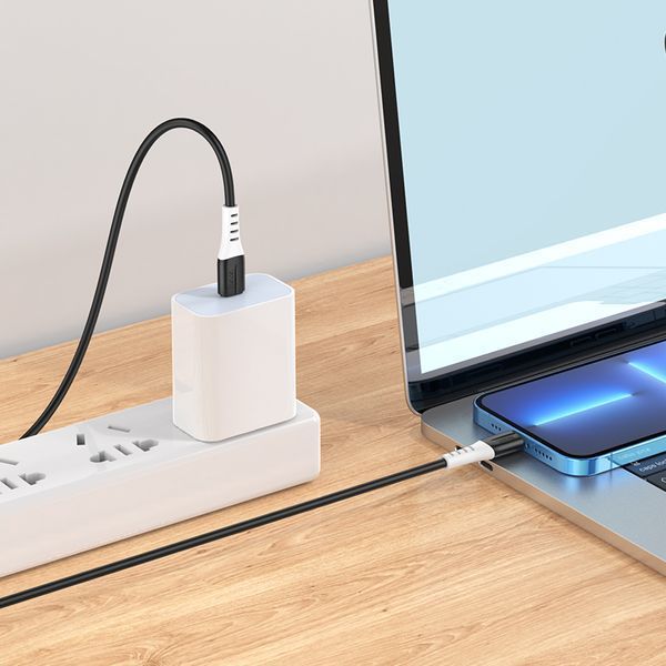 Кабель Hoco X82 iP PD silicone charging data cable Black 9444-16721 фото Кабель Hoco X82 iP PD silicone charging data cable Black 9444-16721 фото