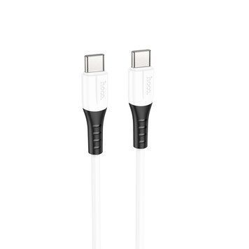 Кабель Hoco X82 Type-C to Type-C 60W silicone charging data cable White 9445-16720 фото