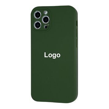 Square Full Silicone Case Close Camera iPhone 12 Pro Max 18 - Khaki 3695-14380 фото