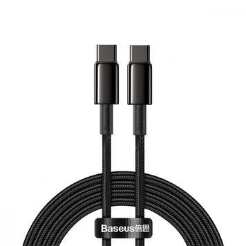 Кабель Baseus Tungsten Gold Fast Charging Type-C to Type-C 100W (2m) black 319240001 фото