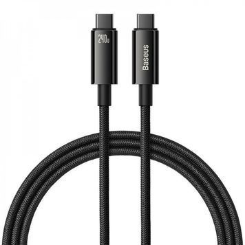Кабель Baseus Tungsten Gold Fast Charging Type-C to Type-C 240W (1m) black 459610001 фото