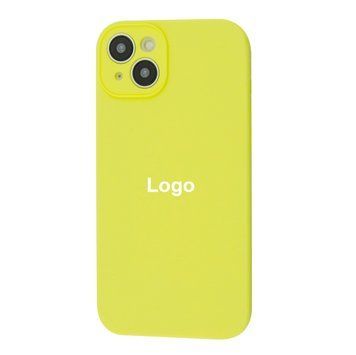 Square Full Silicone Case Close Camera iPhone 14 9 - Yellow 3684-10134 фото