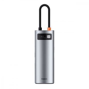 USB-Хаб Baseus Metal Gleam Series 7-in-1 (2xUSB3.0 + 4KHD + Type-C + Type-C PD+ TF + SD) gray 344420010 фото