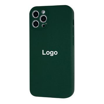 Square Full Silicone Case Close Camera iPhone 12 Pro Max 8 - Hunter Green 3695-14370 фото