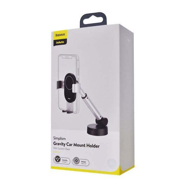 Автодержатель Baseus Simplism Gravity Car Mount With Suction Base black 307480001 фото Автодержатель Baseus Simplism Gravity Car Mount With Suction Base black 307480001 фото