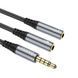 Аудио кабель Hoco UPA21 2-in-1 3.5 headset audio adapter cable(male to 2*female) Metal Grey 9503-16830 фото 8