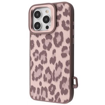 Чохол Kajsa Leopard Pattern with Magnetic Ring iPhone 16 Pro desert titanium 653310806 фото