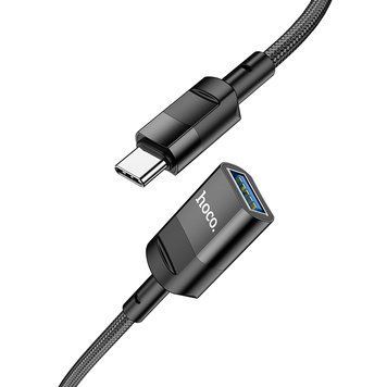 Кабель Hoco U107 Type-C male to USB female USB3.0 charging data sync extension cable Black 8799-9454 фото