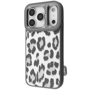 Чохол Kajsa Leopard Pattern with Magnetic Ring iPhone 17 Pro gray 653330010 фото
