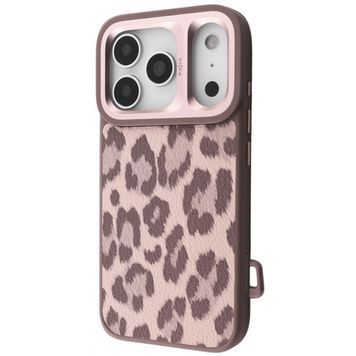 Чохол Kajsa Leopard Pattern with Magnetic Ring iPhone 17 Pro desert titanium 653330806 фото