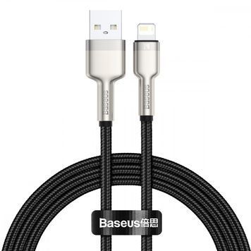 Кабель Baseus Cafule Metal Lightning 2.4A (1m) black 310920001 фото