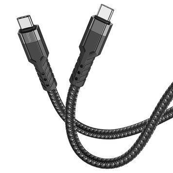 Кабель Hoco U110 Type-C to Type-C 60W charging data cable Black 8805-9460 фото
