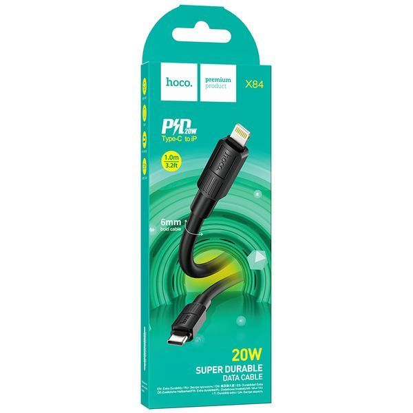 Кабель Hoco X84 iP Solid PD charging data cable White 9527-20771 фото Кабель Hoco X84 iP Solid PD charging data cable White 9527-20771 фото