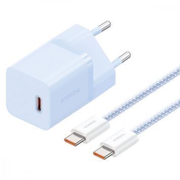 СЗУ Baseus GaN5 Mini Fast Charger 30W ( Type-C ) + Кабель Type-C to Type-C 100W (1m) blue 597390004 фото
