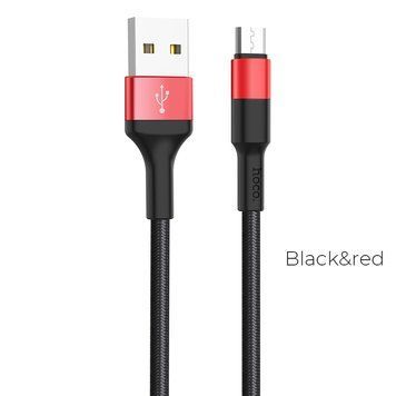 Кабель Hoco X26 Xpress charging data cable for Micro Black-Red 8878-9552 фото
