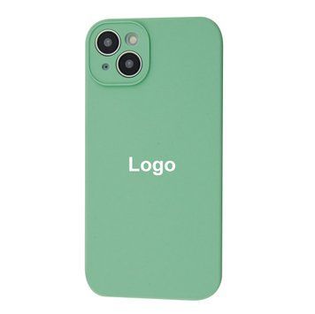 Square Full Silicone Case Close Camera iPhone 14 Plus 3 - Mint 3693-6034 фото