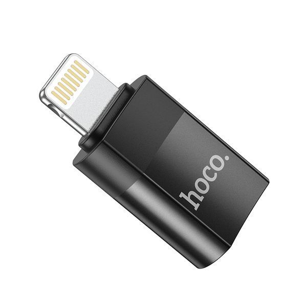 Адаптер Hoco UA17 iP Male to Type-C female USB2.0 adapter Black 8828-9483 фото