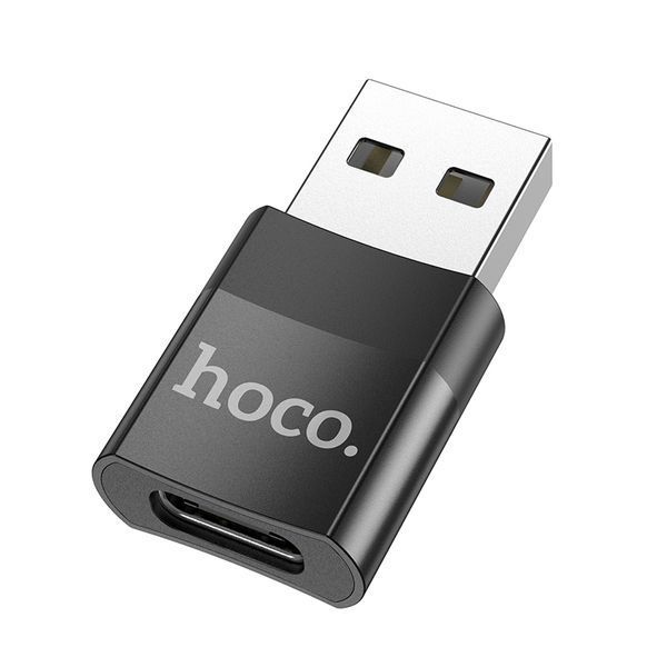 Адаптер Hoco UA17 USB Male to Type-C female USB2.0 adapter Black 8831-9486 фото